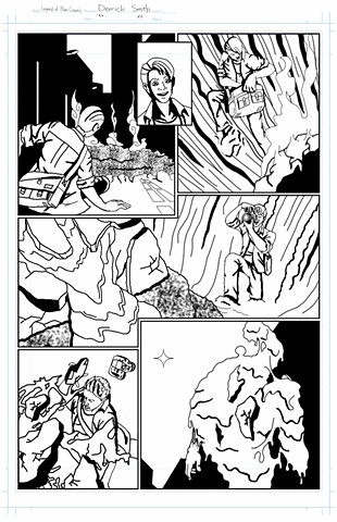 "The Legend of Blue Cosmic" issue 1, page 5 inks