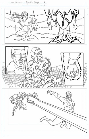 "The Legend of Blue Cosmic" issue 1, page 6 pencils
