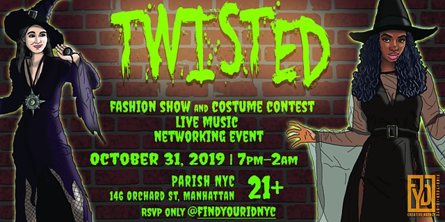 "Twisted" Halloween 2019 promotional banner for FYID NYC
