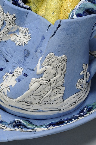 Large Wedgwood Cup Runneth Over detail of the Three Graces & cupid by Linda S Fitz Gibbon