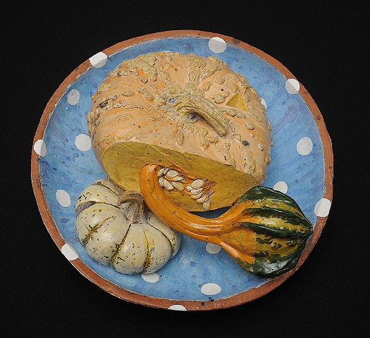 ceramic pumpkin plate by Linda S Fitz Gibbon