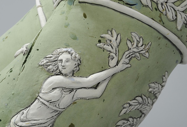 Large Wedgwood Cup Runneth Over detail of Daphne by Linda S Fitz Gibbon