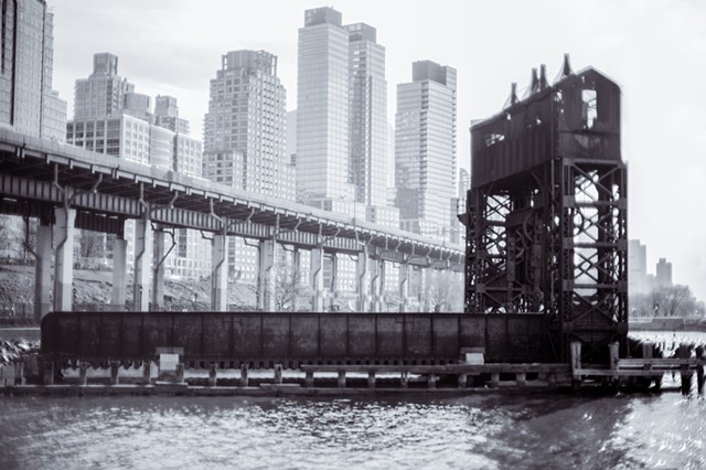 Photograph of Trestle, West Side Highway, and the Upper West Side, Manhattan, NY, by Judith Ebenstein