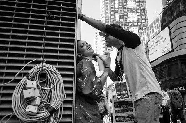 Photograph of a couple, Times Square, NY, Manhattan, by Judith Ebenstein