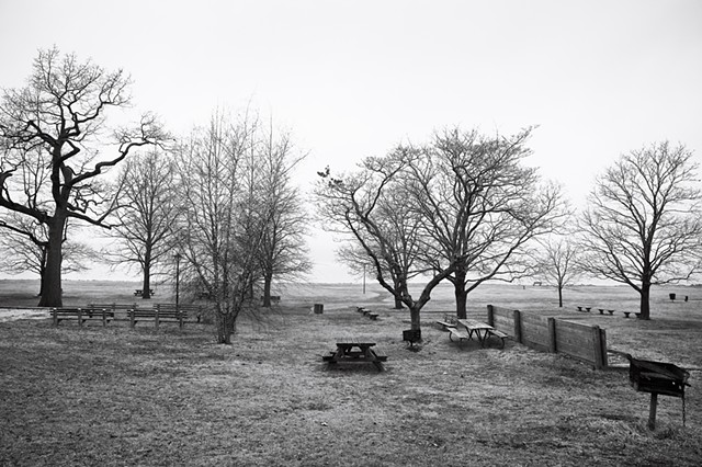 Photograph of Picnic Tables, Matthiessen Park, Irvington, NY, by Judith Ebenstein