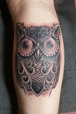 Animal Farm Tattoos Chicago Tatuajes Ornate Owl Tattoo