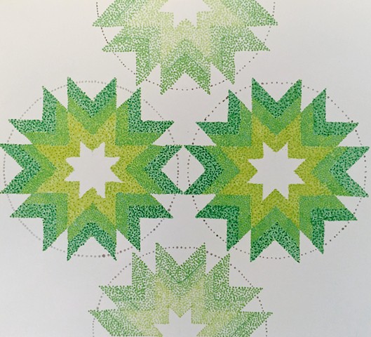 Green pointillism marker enamel  Bristol Danielle Goldsmith