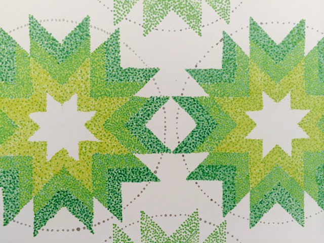 Green pointillism marker enamel  Bristol Danielle Goldsmith