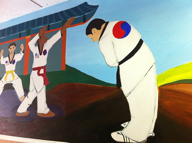 Mural for An's Tae Kwon Do school, 2013