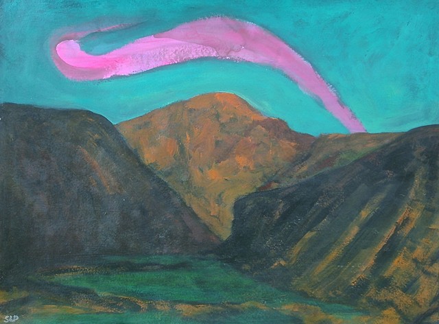 Arching cloud with mountain
