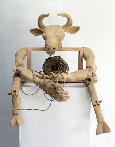 reimagined tale our tangled web minotaur sculpture