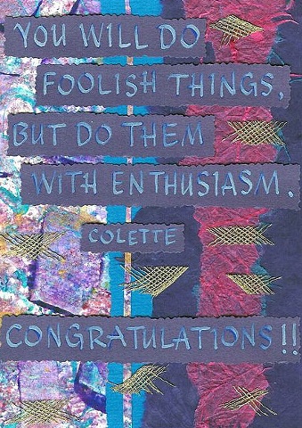 Congratulations; Colette - Foolish Things