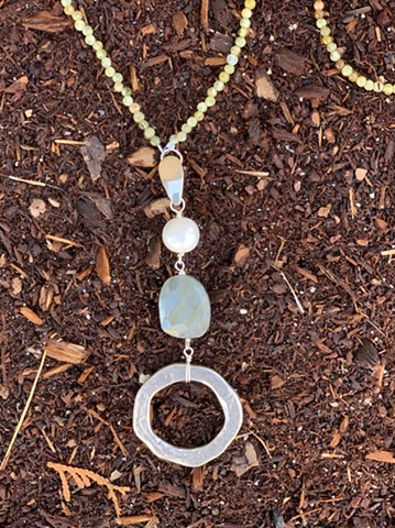 sterling chain and moonstone necklace