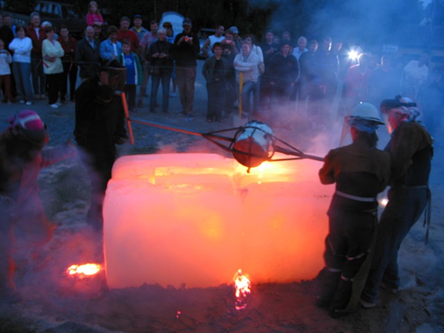 Northern Lights in Molten Iron and Ice