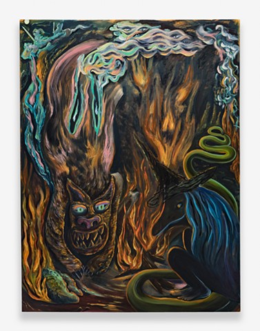 Mel Cook painting, contemporary painting, the witch, witch painting