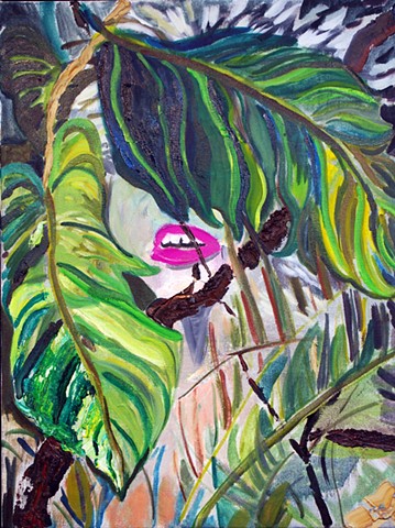 woman in jungle, contemporary figure painting, figure painting