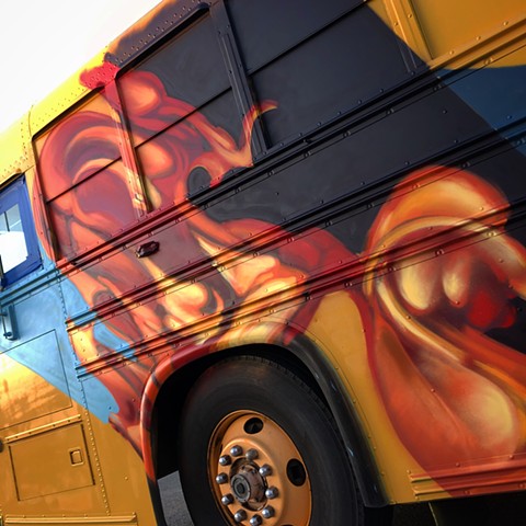 graffiti food truck fire flames art abstract art douglas Keliiheleua Kleinsmith sfg artist spray paint