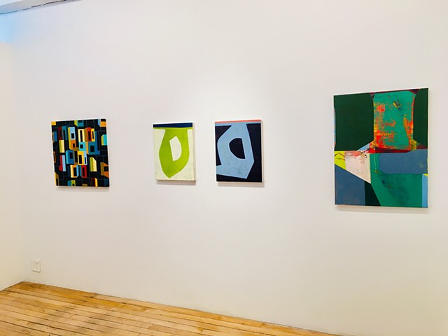 "Form Singularity " paintings in "On Edge" at the Painting Center.
