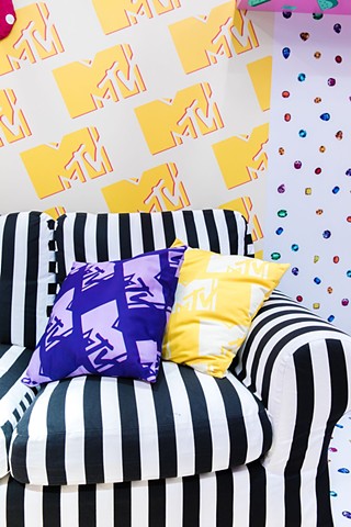 Striped couch for MTV at VidCon
