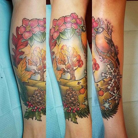 finished calf piece. Ode to seasons