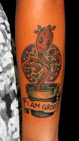 Guardians of the Galaxy, Groot tattoo, Guardians of the Galaxy tattoo, Groot, marvel characters, tattoo shop, Kissimmee, Kissimmee tattoo shop