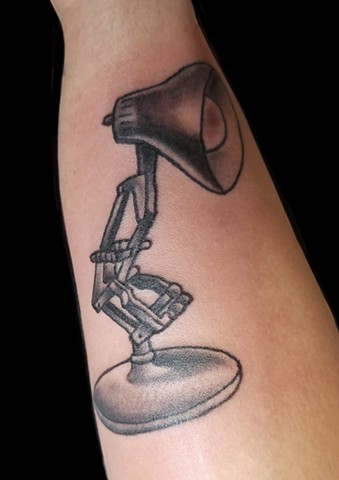 Pixar lamp by Gina Marie of copper Fox tattoo