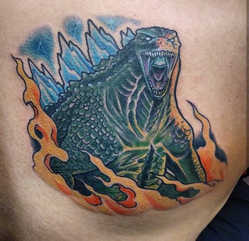 Godzilla, Godzilla tattoo, legendary godzilla, king of the monsters, kaiju, kaiju tattoo, gojira, gojira tattoo, Kissimmee, Kissimmee tattoo, tattoo shop, tattooing
