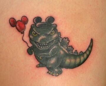 Godzilla, Godzilla tattoo, Disney, balloons, Disney balloons, tattoo shop, Kissimmee, Kissimmee tattoo shop, tattooing