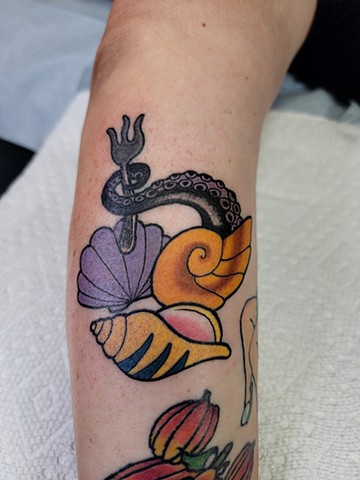 Disney's the Little mermaid inspired tattoo is subtle, but if you know you know by Gina Matsuo of Copper Fox Tattoo in Kissimmee Florida best tattoo shop near me
