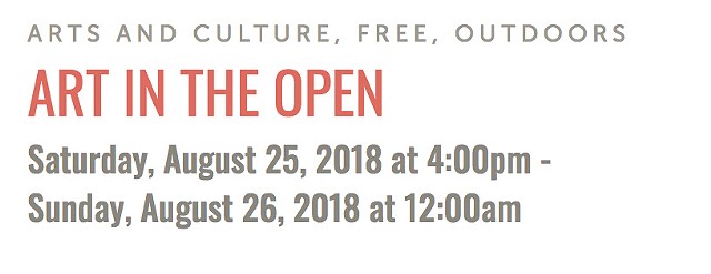 Art in the Open, August 25, 2018
