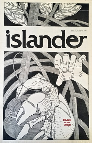 "Track of the Crab"  Illustration
Cover of the "Islander" (Sunday magazine)
for the "Pacific Daily News," Guam
