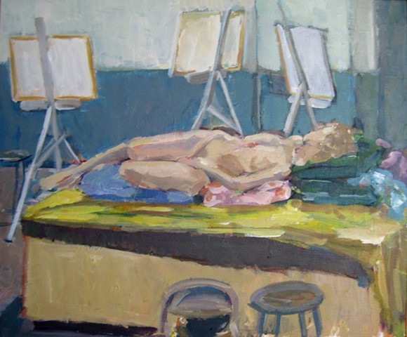Reclining Figure with easels