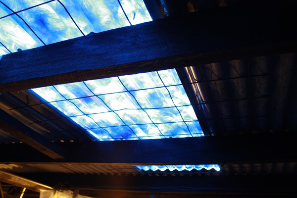 Tropicana (transparent sections of gallery roof covered in blue plastic bags)