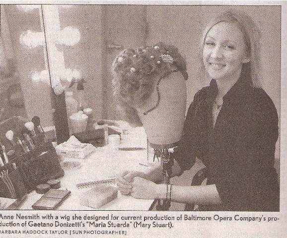 Photo from Baltimore Sun article "At Work: Operatic Wig Maker"