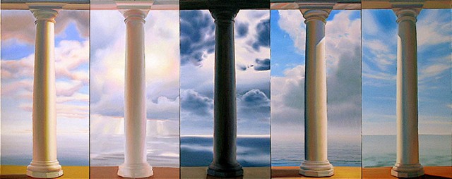 Five Columns with Sea and Sky