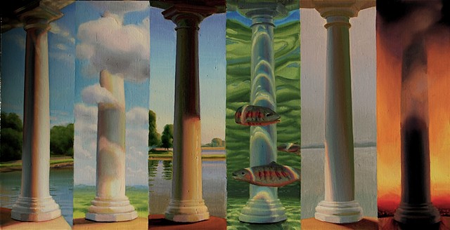 Columns Dreaming with Clouds, Fire and Water