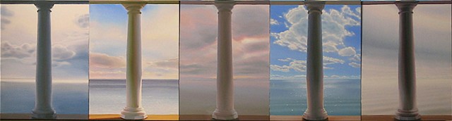 Small Five Columns with Sea and Sky