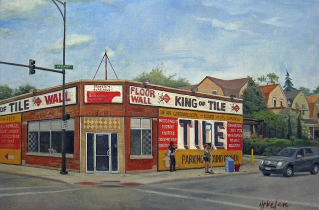 iconic Chicago tile business, now defunct, at the corner of Montrose Ave. & Pulaski