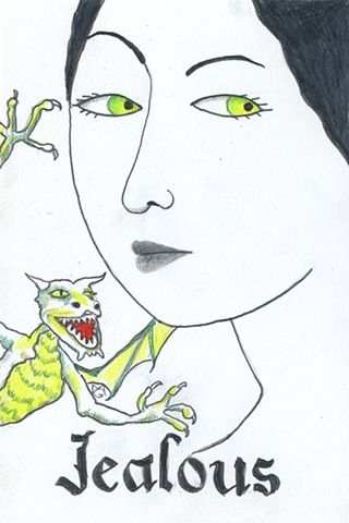 green-eyed monster & woman