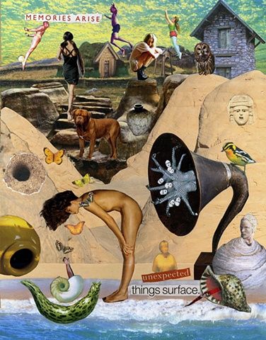 SOLD "unexpected things surface, memories arise" collage