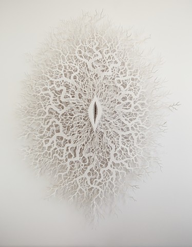 paper art, sculpture, blossom fossil, Rogan Brown