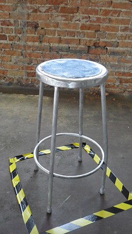 Cat aluminum sculpture shop stool 