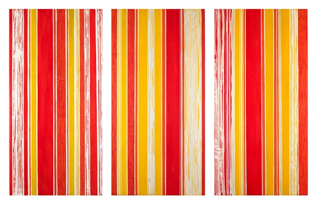 Original minimalist modular stripe abstract painting