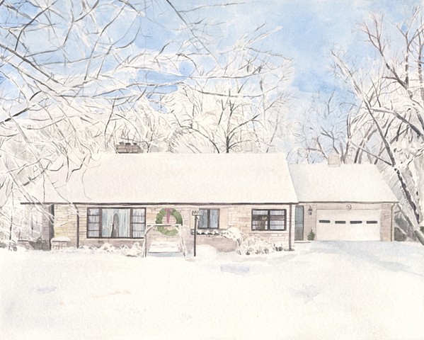 House in the Woods in Winter