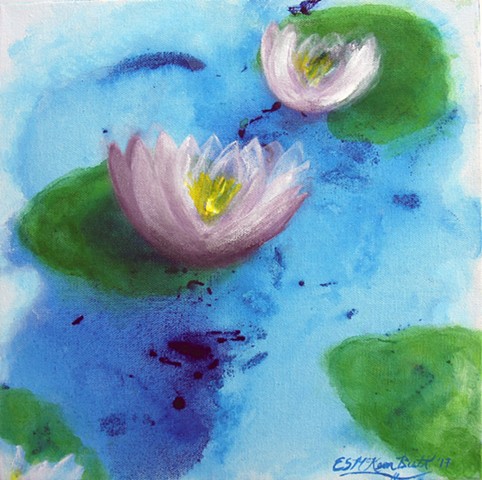 water lilies, lilies, pond, Impressionism, Impressionist, art, flowers, water, painting, nature, tranquil, relaxing, zen, nature, peaceful