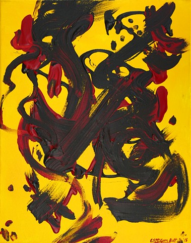 Like a sparking and swirling dragon on Chinese New Year, this abstract painting is full of fire and energy