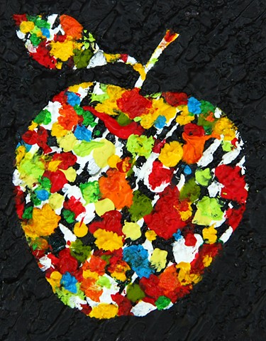apple, austin, art, painting, contemporary, colorful