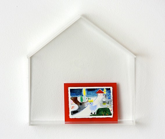 a picture with red frame