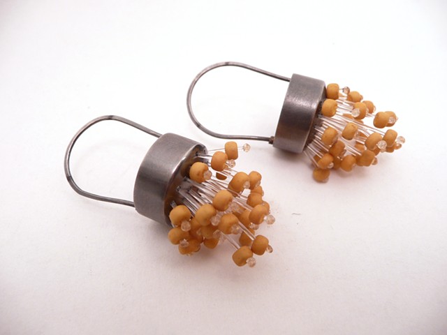 Chandelier Earrings, in Honey Mustard by Sara Owens
