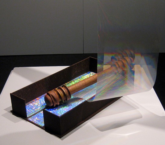 Interior Scroll, book arts, diffraction grating